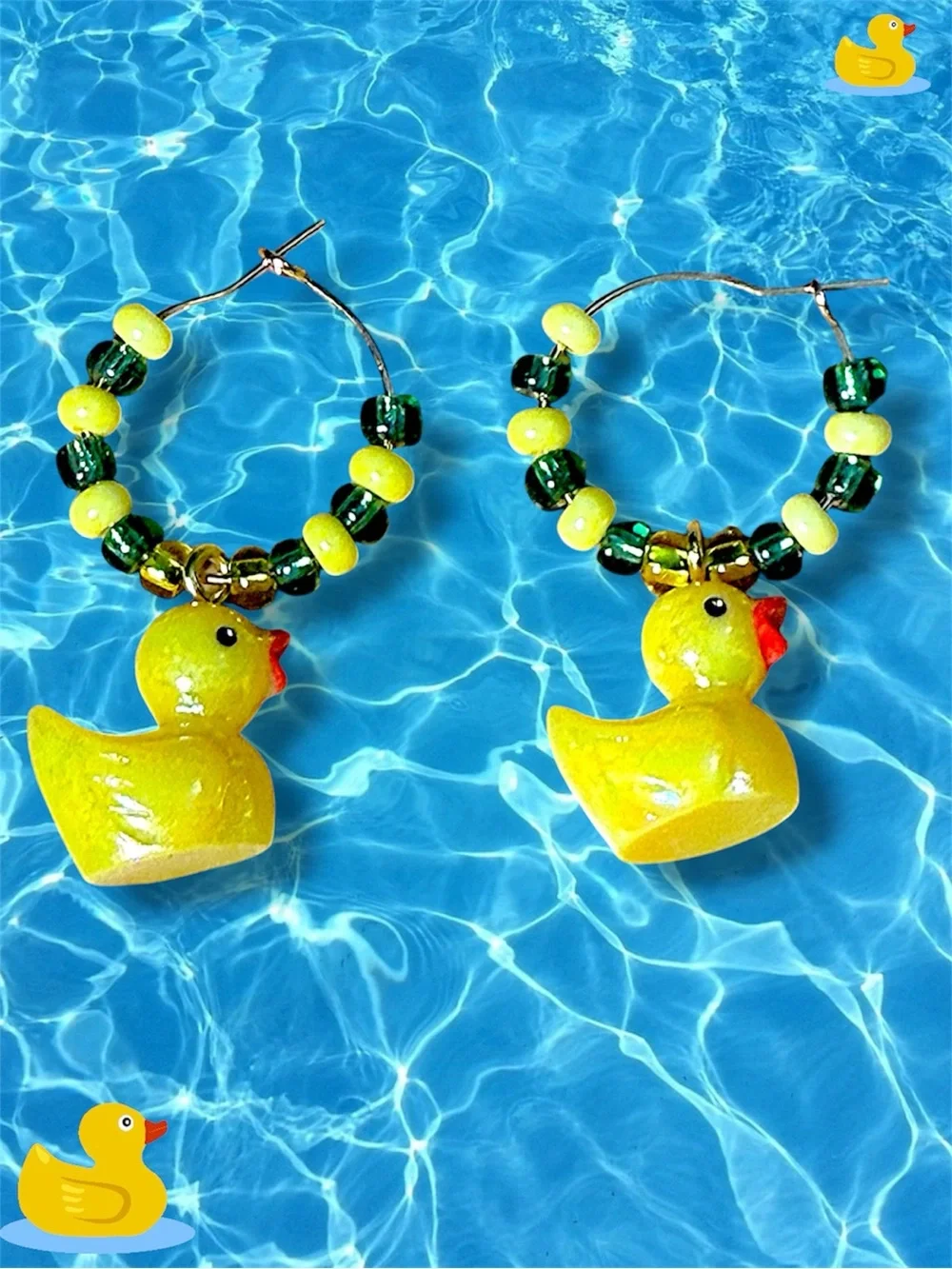 Hoop Earrings, Oregon Ducks, Green/Yellow, College, University of Oregon, Gift - Picture 5 of 10